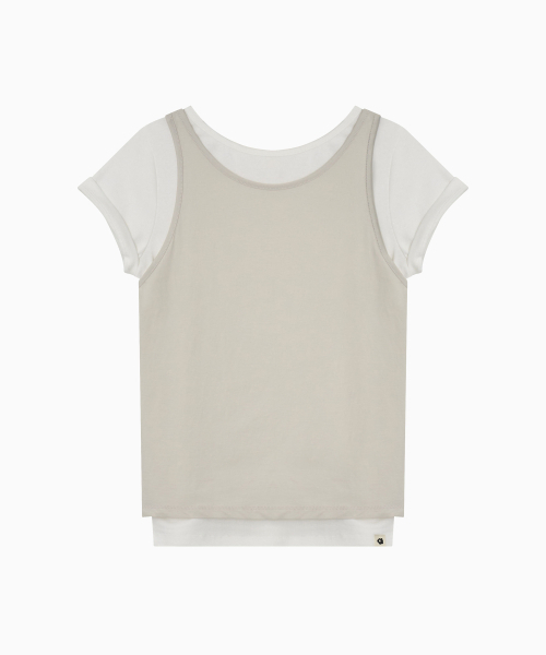 OHESHIO(オヘシオ)の「TWO-WAY LAYERED T-SHIRT, IVORY(Tシャツ/カットソー・レディース・その他・FREE)」の5枚目の写真