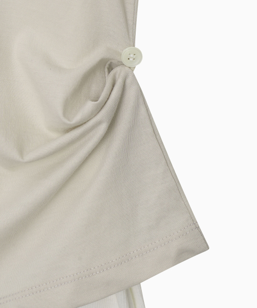 OHESHIO(オヘシオ)の「TWO-WAY LAYERED T-SHIRT, IVORY(Tシャツ/カットソー・レディース・その他・FREE)」の3枚目の写真