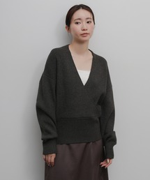 【Et】Wrap Knit Top