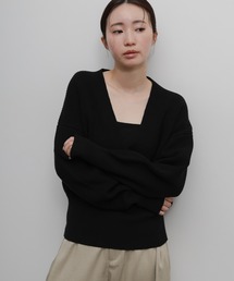 【Et】Wrap Knit Top