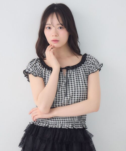 ems excite(エムズエキサイト)の「ウエストシャーリングCT(Tシャツ/カットソー・レディース・ブラック/ライトブルー/ダークブルー・FREE)」の4枚目の写真