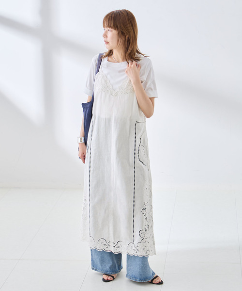 journal standard L'essage（ジャーナルスタンダードレサージュ）の「刺繍レースキャミワンピース（ワンピース・レディース・ブラック/ホワイト・FREE）」の19枚目の写真