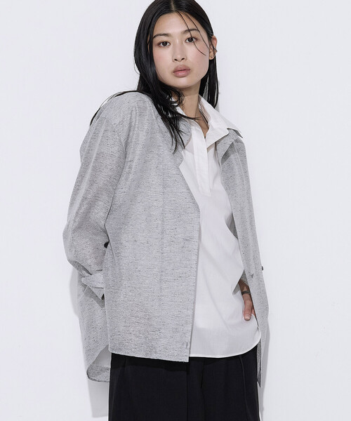 COMME CA(コムサ)の「シルクシアーツイード シャツ(シャツ/ブラウス・レディース・グレー系その他・9号)」の4枚目の写真