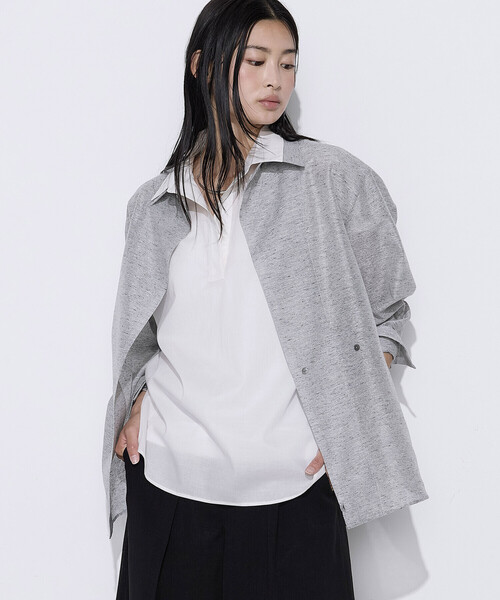 COMME CA(コムサ)の「シルクシアーツイード シャツ(シャツ/ブラウス・レディース・グレー系その他・9号)」の5枚目の写真