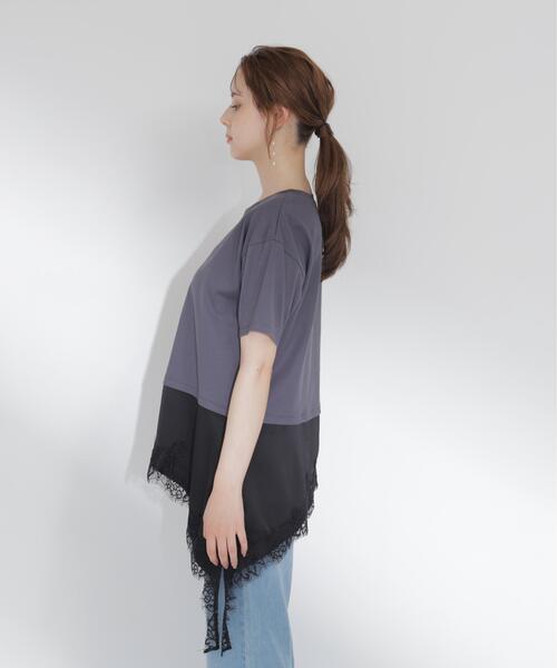 PROPORTION BODY DRESSING（プロポーションボディドレッシング）の「＜Ｅ＞見せかけレーストリムカットソー / 1216267800（Tシャツ/カットソー・レディース・ホワイト系その他/ダークグレー・FREE）」の7枚目の写真