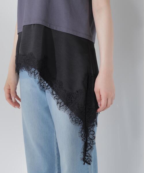 PROPORTION BODY DRESSING（プロポーションボディドレッシング）の「＜Ｅ＞見せかけレーストリムカットソー / 1216267800（Tシャツ/カットソー・レディース・ホワイト系その他/ダークグレー・FREE）」の11枚目の写真