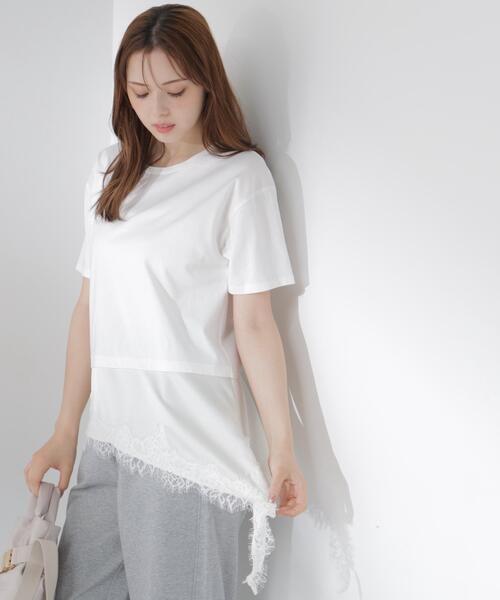 PROPORTION BODY DRESSING（プロポーションボディドレッシング）の「＜Ｅ＞見せかけレーストリムカットソー / 1216267800（Tシャツ/カットソー・レディース・ホワイト系その他/ダークグレー・FREE）」の16枚目の写真