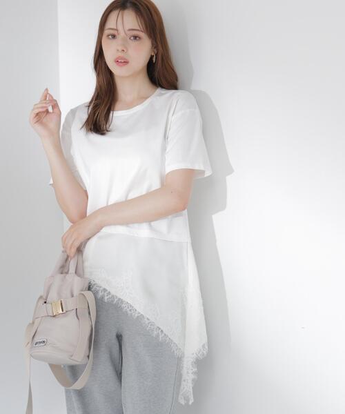 PROPORTION BODY DRESSING（プロポーションボディドレッシング）の「＜Ｅ＞見せかけレーストリムカットソー / 1216267800（Tシャツ/カットソー・レディース・ホワイト系その他/ダークグレー・FREE）」の17枚目の写真