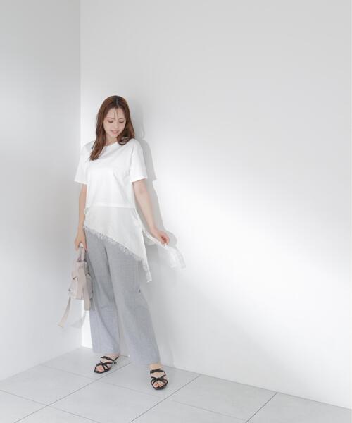 PROPORTION BODY DRESSING（プロポーションボディドレッシング）の「＜Ｅ＞見せかけレーストリムカットソー / 1216267800（Tシャツ/カットソー・レディース・ホワイト系その他/ダークグレー・FREE）」の18枚目の写真