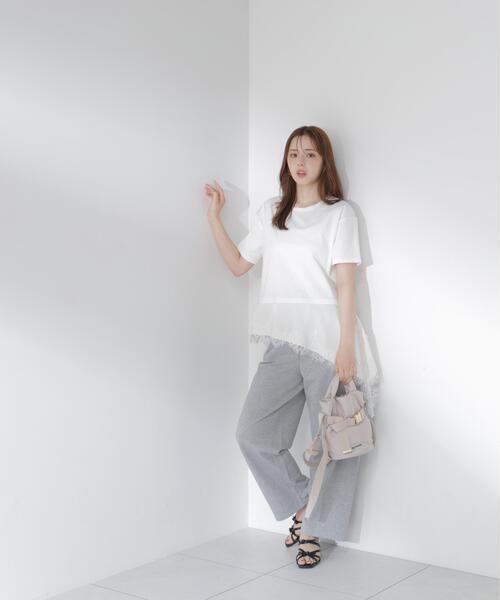 PROPORTION BODY DRESSING（プロポーションボディドレッシング）の「＜Ｅ＞見せかけレーストリムカットソー / 1216267800（Tシャツ/カットソー・レディース・ホワイト系その他/ダークグレー・FREE）」の19枚目の写真