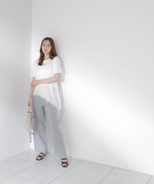 PROPORTION BODY DRESSING（プロポーションボディドレッシング）の「＜Ｅ＞見せかけレーストリムカットソー / 1216267800（Tシャツ/カットソー・レディース・ホワイト系その他/ダークグレー・FREE）」の20枚目の写真