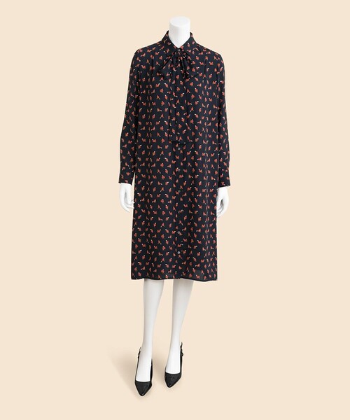 BROOKS BROTHERS(ブルックスブラザーズ)の「ポリエステル スクワラルプリント ソフトシャツワンピース(ワンピース・レディース・ネイビー・6/4/2/0)」の7枚目の写真