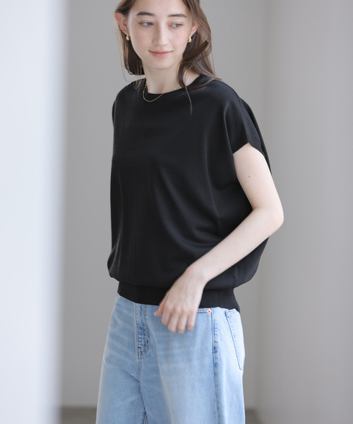 La TOTALITE(ラトータリテ)の「《追加2》【洗える】接触冷感ウォッシャブルフレンチプルオーバー(ニット/セーター・レディース・ベージュ/チャコールグレー/ボルドー/ブラック・FREE)」の20枚目の写真