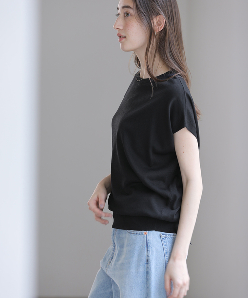 La TOTALITE(ラトータリテ)の「《追加2》【洗える】接触冷感ウォッシャブルフレンチプルオーバー(ニット/セーター・レディース・ベージュ/チャコールグレー/ボルドー/ブラック・FREE)」の21枚目の写真