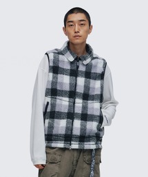 フラッフィーチェックボアベスト|FLUFFY CHECK BOA VEST