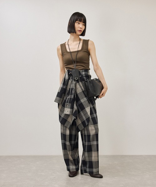 ADAM ET ROPE'(アダムエロペ)の「TWトロチェックシャツ/防シワ(シャツ/ブラウス・レディース・グレー系その他/ブラウン系その他2・FREE)」の5枚目の写真