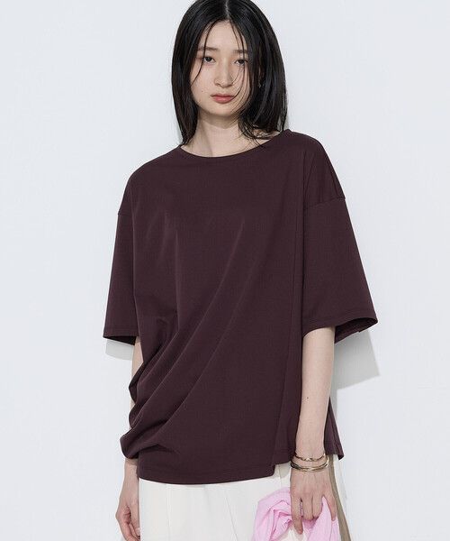 COMME CA(コムサ)の「ドライスムース/スーピマバイオスムース アシンメトリーTシャツ(Tシャツ/カットソー・レディース・ホワイト/トップグレー/ボルドー・7号/9号)」の3枚目の写真