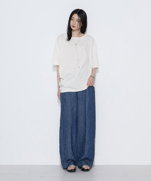 COMME CA(コムサ)の「ドライスムース/スーピマバイオスムース アシンメトリーTシャツ(Tシャツ/カットソー・レディース・ホワイト/トップグレー/ボルドー・7号/9号)」の4枚目の写真