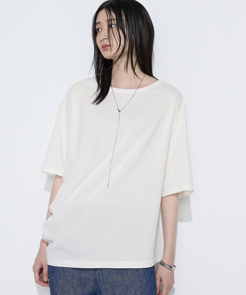 COMME CA(コムサ)の「ドライスムース/スーピマバイオスムース アシンメトリーTシャツ(Tシャツ/カットソー・レディース・ホワイト/トップグレー/ボルドー・7号/9号)」の5枚目の写真