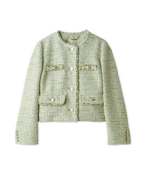 CELFORD(セルフォード)の「【セットアップ対応】ミックスツイードジャケット(テーラードジャケット・レディース・ブラック/ピンク/グリーン・38/36)」の2枚目の写真