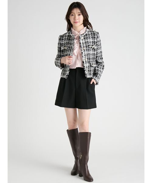CELFORD(セルフォード)の「【セットアップ対応】ミックスツイードジャケット(テーラードジャケット・レディース・ブラック/ピンク/グリーン・38/36)」の4枚目の写真