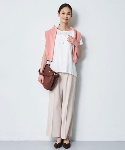 Reflect（リフレクト）の「【UVカット／アンサンブル／手洗い可】バイカラーニットカーディガン（カーディガン/ボレロ・レディース・ピンク系その他/ホワイト系7/ブラック系4/ブラウン系その他5・13/11/09/07/15 ）」の9枚目の写真