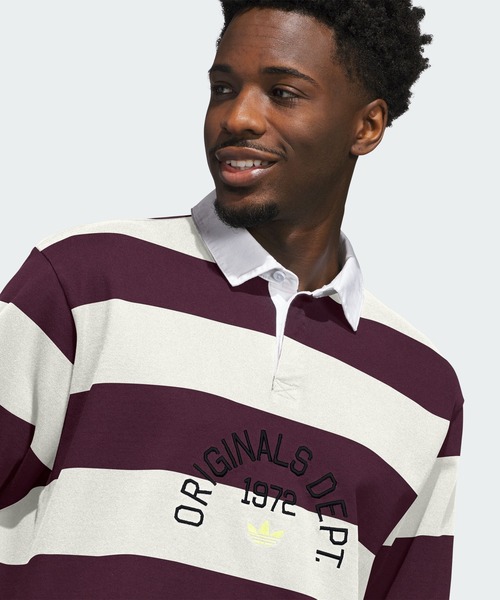 adidas(アディダス)の「アディダス オリジナルス デプト ストライプポロシャツ / アディダスオリジナルス adidas Originals(ポロシャツ・メンズ・ホワイト・XX-LARGE/X-LARGE/X-SMALL/3XL/LARGE/MEDIUM/SMALL)」の4枚目の写真