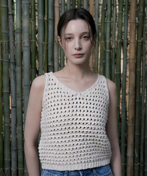 Cotton Skacy Knit Sleeveless (light beige)