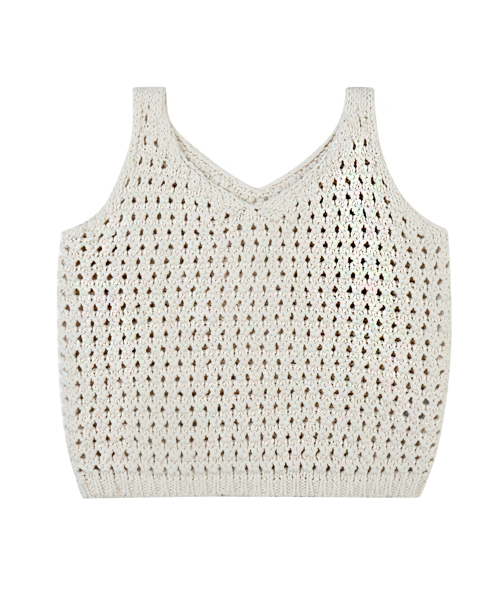 VLETI（ブレッティ）の「Cotton Skacy Knit Sleeveless (light beige)（ニット/セーター・レディース・ライトベージュ・FREE）」の2枚目の写真