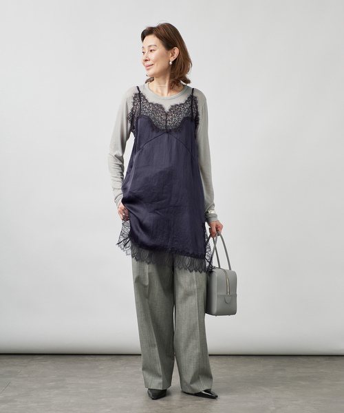 VERMEIL par iena(ヴェルメイユパーイエナ)の「シルク混シアーロングスリーブ(Tシャツ/カットソー・レディース・ピンク系その他/ライトイエロー/グレー/ホワイト・FREE)」の5枚目の写真