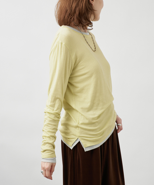 VERMEIL par iena(ヴェルメイユパーイエナ)の「シルク混シアーロングスリーブ(Tシャツ/カットソー・レディース・ピンク系その他/ライトイエロー/グレー/ホワイト・FREE)」の20枚目の写真