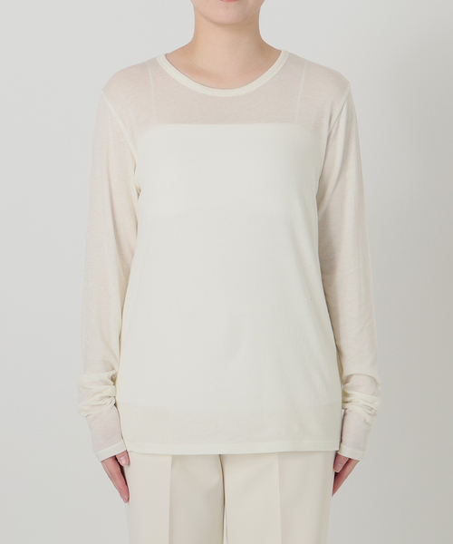 VERMEIL par iena(ヴェルメイユパーイエナ)の「シルク混シアーロングスリーブ(Tシャツ/カットソー・レディース・ピンク系その他/ライトイエロー/グレー/ホワイト・FREE)」の22枚目の写真