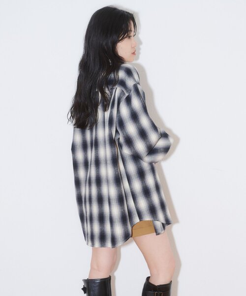 CIAOPANIC TYPY(チャオパニックティピー)の「ミリオンドライチェックネルシャツ(シャツ/ブラウス・レディース・レッド/ブラック/グリーン・LARGE/MEDIUM)」の7枚目の写真