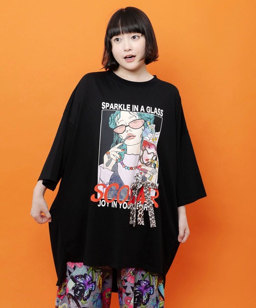 ScoLar(スカラー)の「162749:パフェガール リボン付き接触冷感チュニック(チュニック・レディース・チャコールグレー/ブラウン/ブラック/パープル・M)」の6枚目の写真