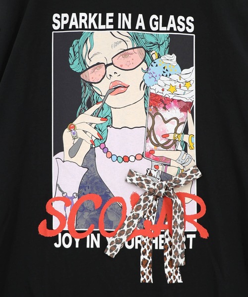 ScoLar(スカラー)の「162749:パフェガール リボン付き接触冷感チュニック(チュニック・レディース・チャコールグレー/ブラウン/ブラック/パープル・M)」の13枚目の写真