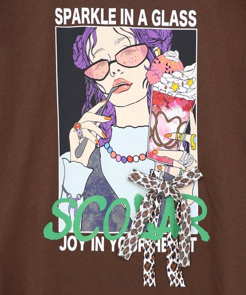 ScoLar(スカラー)の「162749:パフェガール リボン付き接触冷感チュニック(チュニック・レディース・チャコールグレー/ブラウン/ブラック/パープル・M)」の14枚目の写真