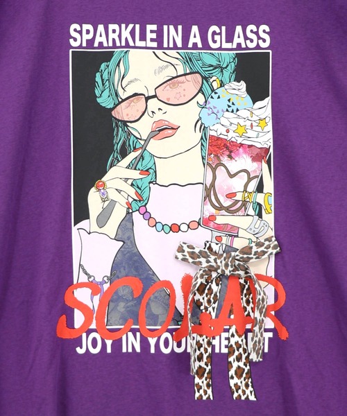 ScoLar(スカラー)の「162749:パフェガール リボン付き接触冷感チュニック(チュニック・レディース・チャコールグレー/ブラウン/ブラック/パープル・M)」の15枚目の写真