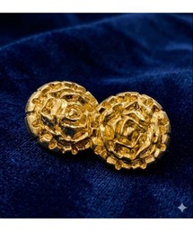 【Flower】【アレルギー対応】ヴィンテージボタンピアス(MA)