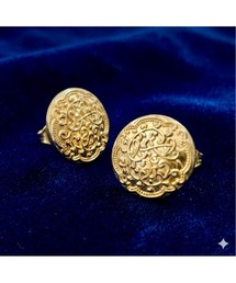 【Flower】【アレルギー対応】ヴィンテージボタンピアス(MA)