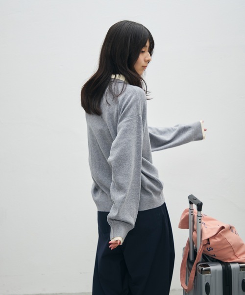 UNDERSTATEMENTs(アンダーステイトメント)の「【ユニセックス】配色レイヤードニットポロ(ポロシャツ・メンズ・グレー/ブラック/ブラウン・LARGE/MEDIUM)」の15枚目の写真