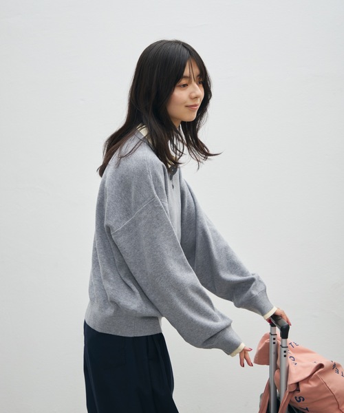 UNDERSTATEMENTs(アンダーステイトメント)の「【ユニセックス】配色レイヤードニットポロ(ポロシャツ・メンズ・グレー/ブラック/ブラウン・LARGE/MEDIUM)」の17枚目の写真