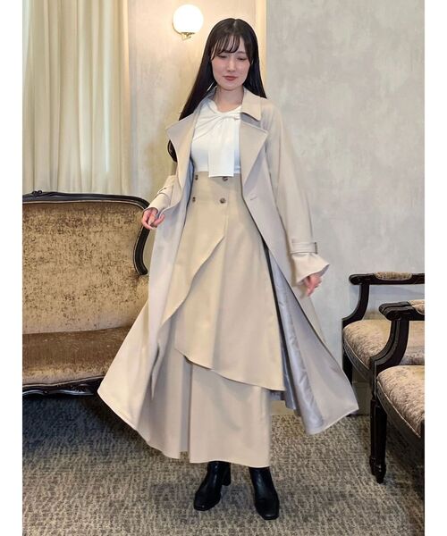 MERCURYDUO(マーキュリーデュオ)の「イレヘムトレンチスカート(スカート・レディース・ベージュ/ブラウン・FREE)」の4枚目の写真