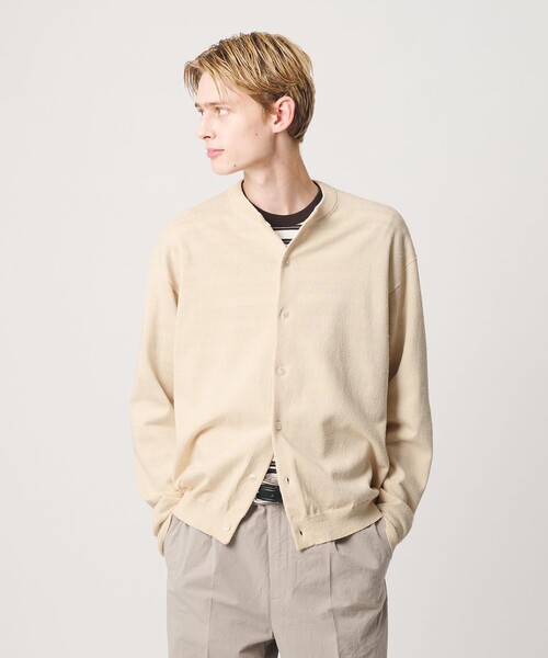 BEAUTY&YOUTH UNITED ARROWS(ビューティーアンドユースユナイテッドアローズ)の「フェザーヤーン クルーネック カーディガン ウォッシャブル(カーディガン/ボレロ・メンズ・ナチュラル/ブラック・S/M/XL/L)」の11枚目の写真