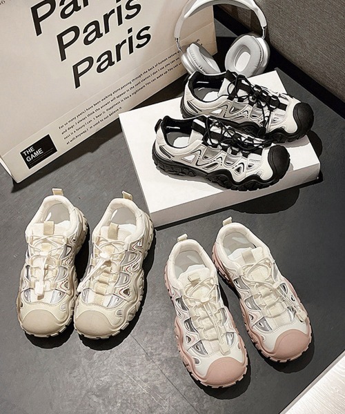 Miniministore（ミニミニストア）の「厚底スニーカーサンダル スポーツサンダル（スニーカー・レディース・ブラック/ベージュ/ピンク・22.5cm/23.5cm/24.5cm/23.0cm/24.0cm）」の9枚目の写真