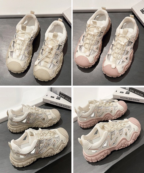 Miniministore（ミニミニストア）の「厚底スニーカーサンダル スポーツサンダル（スニーカー・レディース・ブラック/ベージュ/ピンク・22.5cm/23.5cm/24.5cm/23.0cm/24.0cm）」の7枚目の写真