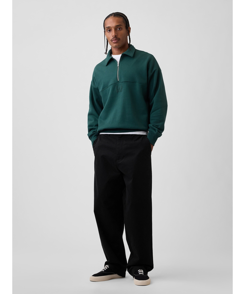 GAP(ギャップ)の「ヘビーウェイト オーバーサイズ GAPロゴ ハーフジップ プルオーバー(スウェット・メンズ・ネイビー/グレー/グリーン・L/XL/XS/S/M)」の7枚目の写真