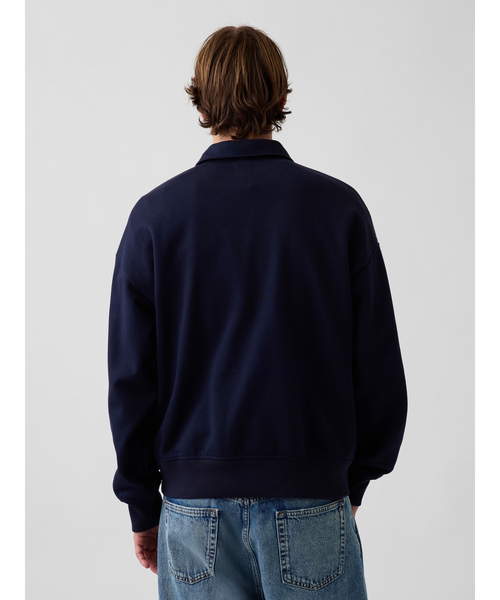GAP(ギャップ)の「ヘビーウェイト オーバーサイズ GAPロゴ ハーフジップ プルオーバー(スウェット・メンズ・ネイビー/グレー/グリーン・L/XL/XS/S/M)」の9枚目の写真