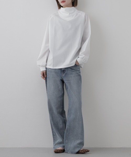 FUNALIVE（ファンアライブ）の「Typewriter High-neck Tops タイプライターハイネック トップス 長袖（シャツ/ブラウス・レディース・オフホワイト/ブラック・FREE）」の9枚目の写真