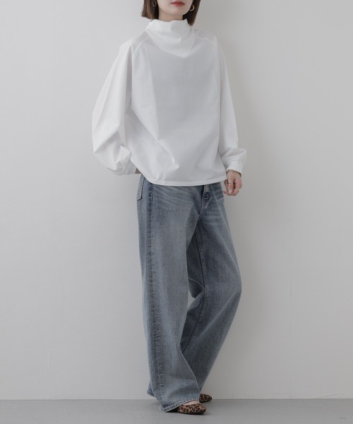 FUNALIVE（ファンアライブ）の「Typewriter High-neck Tops タイプライターハイネック トップス 長袖（シャツ/ブラウス・レディース・オフホワイト/ブラック・FREE）」の10枚目の写真