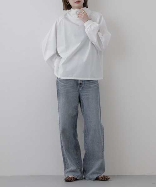 FUNALIVE（ファンアライブ）の「Typewriter High-neck Tops タイプライターハイネック トップス 長袖（シャツ/ブラウス・レディース・オフホワイト/ブラック・FREE）」の11枚目の写真
